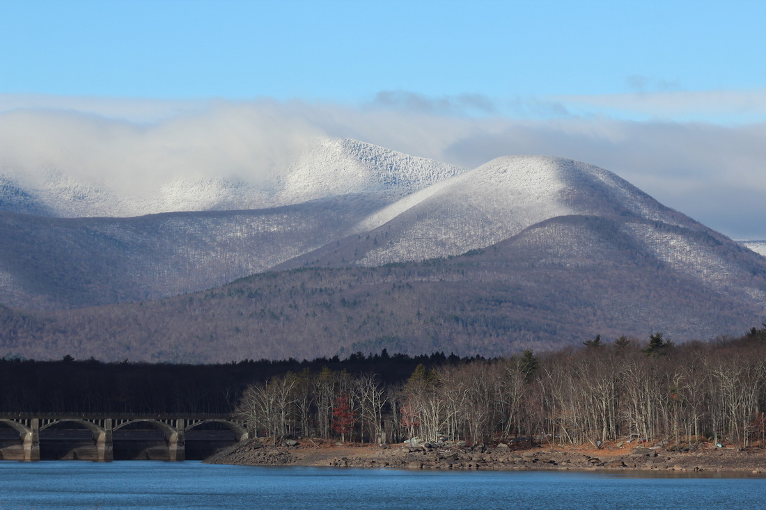 Snow-capped Mountains at the Ashokan Reservoir, New York