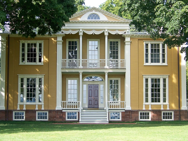 view of the front of the Boscobel House, in Garrison, New York.